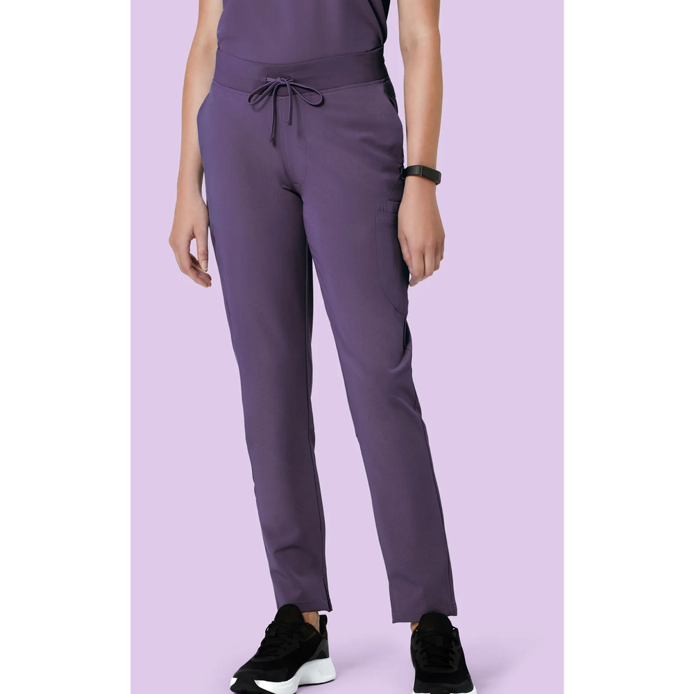 Women's Purple Drawstring Waist Scrub Pants